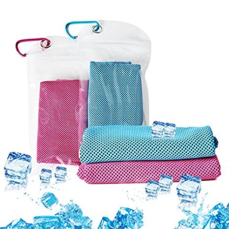 Cooling Towel (40"x 12"), Ice Towel, Microfiber Towel, Soft Breathable Chilly Towel for Yoga, Sport, Gym, Workout ,Camping, Fitness, Running, Workout & More Activities, U-pick