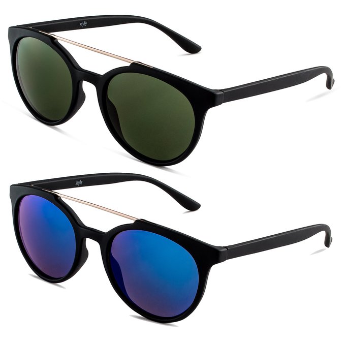 Stylle Round Aviator Sunglasses - Pack of 2 -