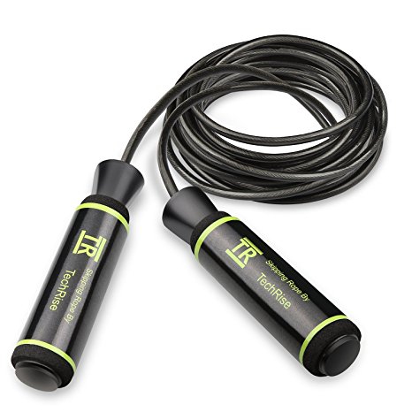 Skipping Rope,TechRise Speed Skipping Jump Jumping Rope with Skin-friendly Handle and Adjustable Soft Rope for Fitness Workouts Fat Burning Exercises