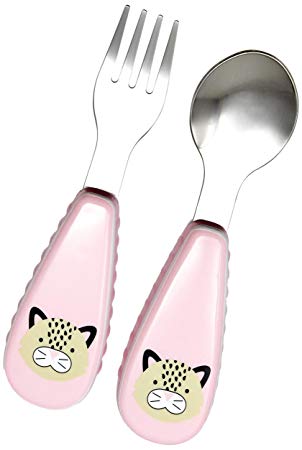 Skip Hop Toddler Utensils, Fork and Spoon Set, Leopard