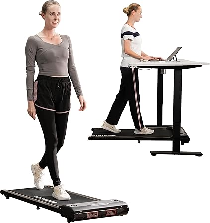 HOTSYSTEM Under Desk Treadmill, Walking Pad for Home/Office, Portable Walking Treadmill, Walking Jogging Machine with APP and LED Display