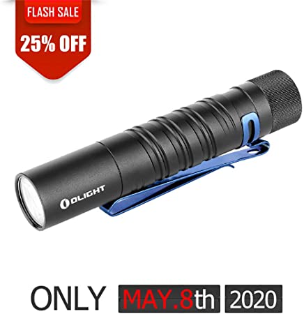 Olight I5T EOS 300 Lumens Dual-Output Slim EDC Flashlight for Camping and Hiking, Tail Swith Flashlight with AA battery