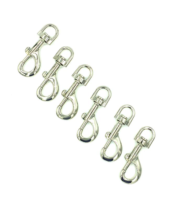 BRUFER 209353-2 Swivel Eye Snap Hook 3-inch by 1/2-inch Nickel Plated - (6 Pieces) Bulk Pack