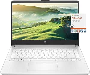 HP 14" HD Laptop Light-Weight, 16GB RAM, 1TB SSD   64GB eMMC, AMD Dual Core 3000 Series Processor, Bluetooth, USB A&C, HDMI, Webcam, Win10, White, 1 Year Microsoft Office 365 w/GM Accessory