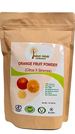 100% Natural Orange Fruit Powder, 1 LB, Eco-friendly Resealable pouch, No Artificial Flavors/Preservatives/Fillers, Halal, Kosher, Vegan-Friendly, Non-GMO