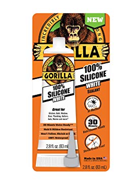 Gorilla 8060810 White Tube Silicone Sealant 2.8oz