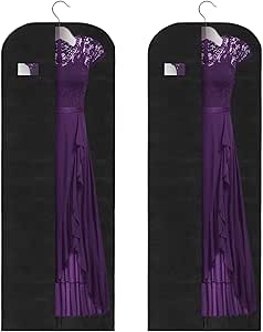 Vicloon 2PCS Garment Bags, Clothes Cover Bags Set Waterproof Dustproof With Zipper, Long Garment Bags Dress Covers for Women Breathable Protector Garment Bags for Clothes/Shirts/Gowns/Dresses 60*180cm