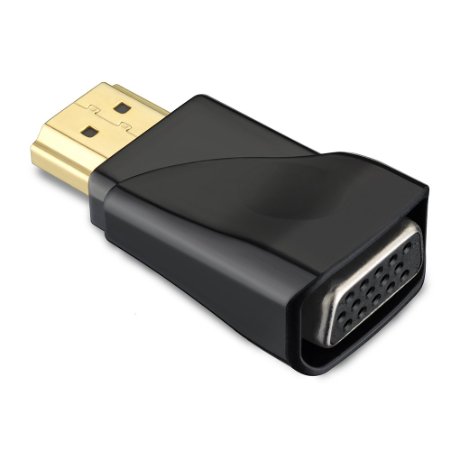 VicTec Gold-Plated Active HD 1080P HDMI to VGA Converter Adapter Dongle for Laptop PC Projector TV Box or Other HDMI Input Devices - Black