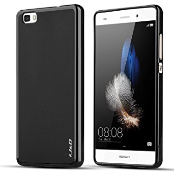 HUAWEI P8 Lite Case, J&D [Drop Protection] HUAWEI P8 Lite Case [Slim Cushion] Shock Resistant Protective Premium Jelly Case Slim Case for HUAWEI P8 Lite (Jelly Black)