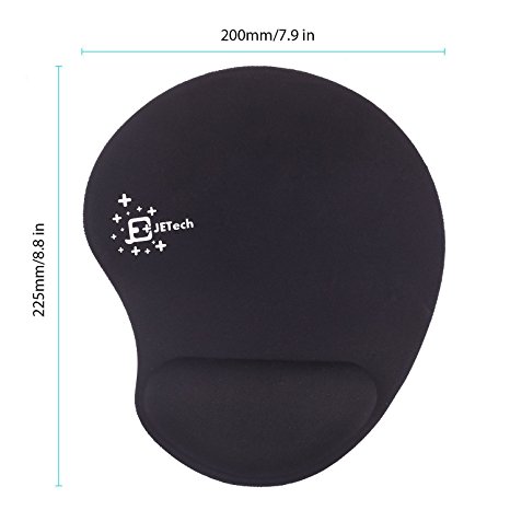 Mouse Pad, JETech Mouse Pad Mat with Gel Wrist Rest (Black) - 0882