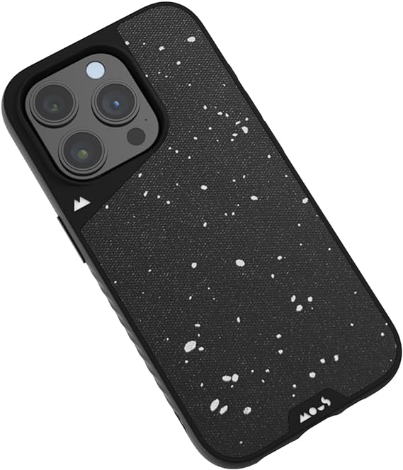 Mous Case for iPhone 15 Pro Max MagSafe Compatible - Limitless 5.0 - Speckled Black Fabric - Protective iPhone 15 Pro Max Case - Shockproof Phone Cover