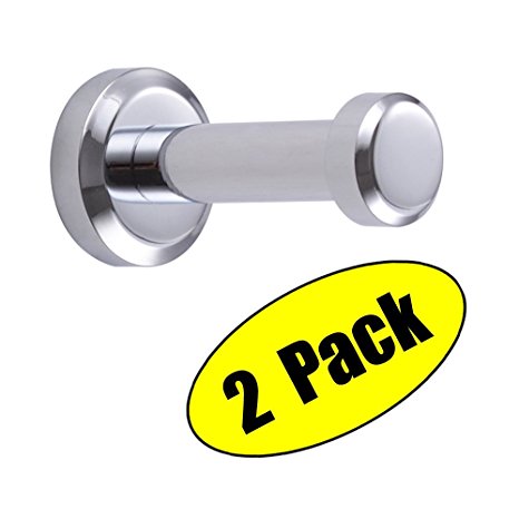 KES BRASS Single Robe and Towel Hook Wall Mount Polished Chrome 2 Pcs Pack, A1066-P2