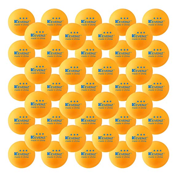 KEVENZ 50-Pack 3-Star Plus 40mm Orange Table Tennis Balls,Advanced Training Ping Pong Balls