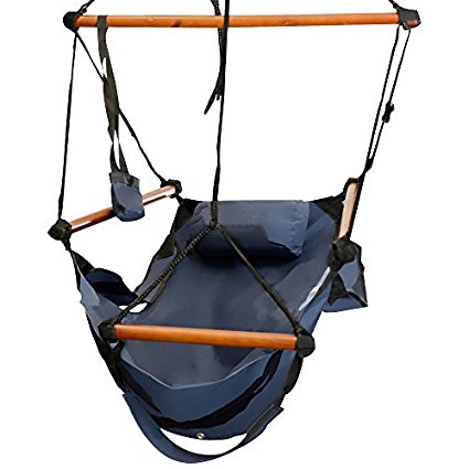 Zeny Hammock Hanging Chair Air Deluxe Sky Swing Outdoor Chair Solid Wood 250lb