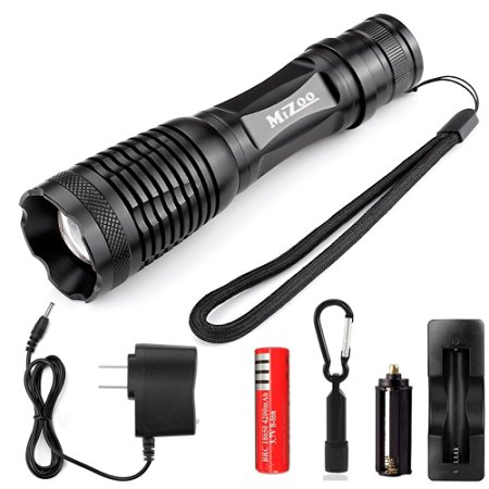 LED Flashlight Torch Adjustable Focus Zoomable Mini MIZOO Super Bright - Sturdy and Durable Aluminium Structures - Water Resistant Lighting Lamp Torch For Hiking, Camping, Emergency (SET2)