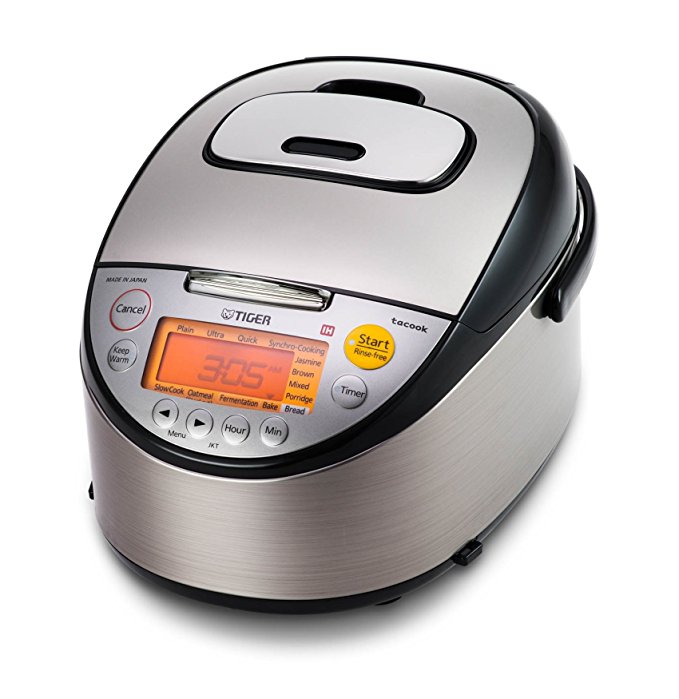 Tiger JKT-S10U-K IH Rice Cooker with Slow Cooking and Bread Making Function Stainless Steel, Black 5.5-Cup