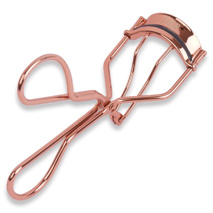 Eyelash Curler - Professional Grade - Luxury Rose Gold Finish - Premium Quality - Unique Soft, Mushroom Shaped Pad Creates A Beautiful Lasting Curl With No Damage, Bending Or Crimping To Your Lashes - Free Refill Pad - Satisfaction Guaranteed!
