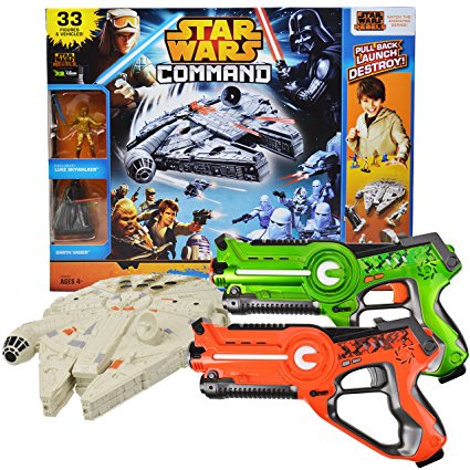 Power Brand Star Wars Millennium falcon Toy Bundle with Laser Tag Pack of 2