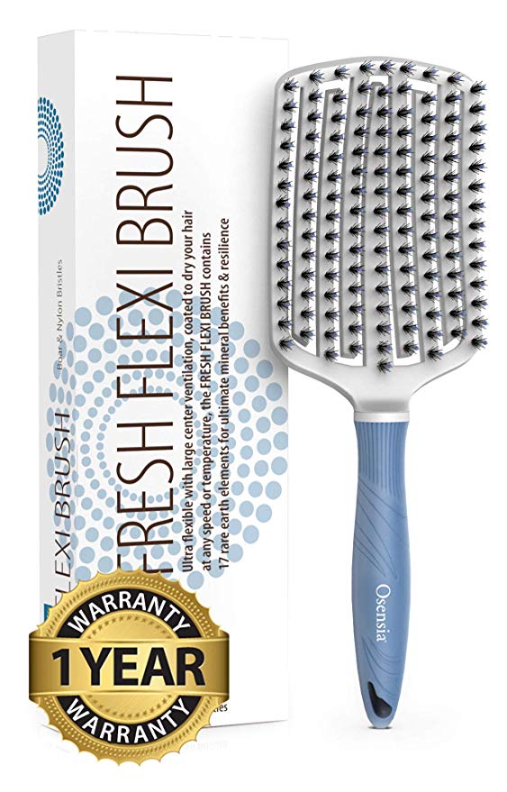 Boar Bristles Hair Detangler Brush For Curly Hair Brush I Hair Brush For Women & Kids Hair Brush Acts as Detangling Brush