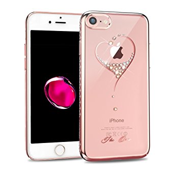 iPhone 7 Case from Kingxbar ,Bling Diamond Crystals from SWAROVSKI Element Hard PC Transparent Sparkly Case Cover for Apple iPhone 7 (4.8 Inch)