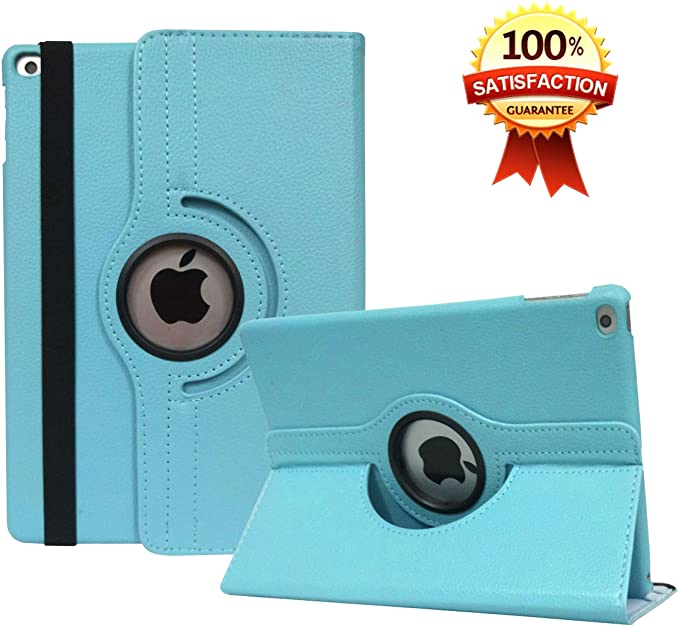 CenYouful iPad Case Fit 2018/2017 iPad 9.7 6th/5th Generation - 360 Degree Rotating iPad Air Case Cover with Auto Wake/Sleep Compatible with Apple iPad 9.7 Inch 2018/2017 (Cambridge Blue)