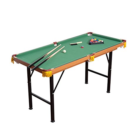 HomCom Folding Miniature Billiards Pool Table w/ Cues and Balls