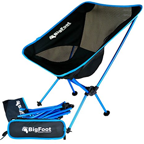 NEW BigFoot Outdoor UltraLight Folding Backpacking Chair and Table- Great for Camping, Hiking, Trekking, Fishing