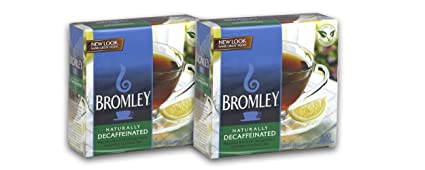 2 Boxes Bromley Naturaly Decaffeinated Tea 100 tea bags Decaf (Premium Black Tea Of Orange Pekoe And Pekoe Cut black Tea ) Contains Individually Wrapped Tea Bags
