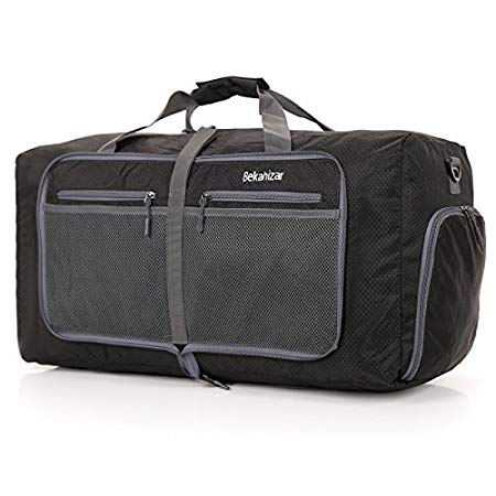 Bekahizar 25 inch Duffle Bags Lightweight Foldable Travel Bag 60L Sports Luggage Duffel