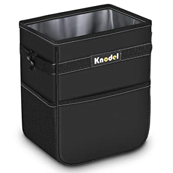 Knodel Car Trash Can, Waterproof Trash Bin for Car, Large Hanging Garbage Bin, Car Garbage Can with Storage Pockets (No Lid)