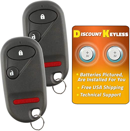 Discount Keyless Replacement Key Fob Car Entry Remote For Honda Civic Pilot NHVWB1U521, NHVWB1U523 (2 Pack)
