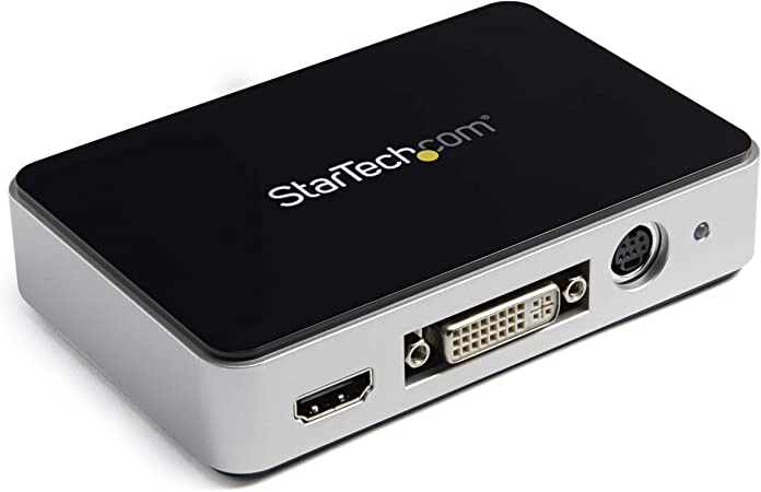 StarTech.com HDMI Video Capture Device - 1080p - 60fps Capture Card - USB Video Recorder - with HDMI DVI VGA (USB3HDCAP) Black