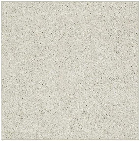 Ambiant Pet Friendly Solid Color Area Rug Off White -5' Square