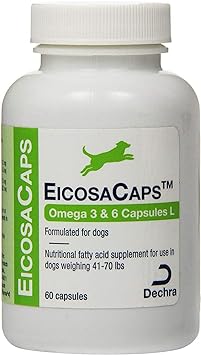 Dechra EicosaCaps Omega 3&6 Capsules L, for Dogs 40 to 70lbs, 60 Count, Over 40 Pounds (1810054)