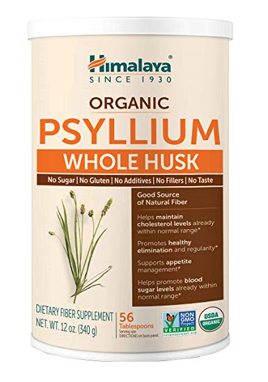 Himalaya Organic Psyllium Husk Powder for Daily Fiber, Weight Management, Cholesterol and Blood Sugar Support, 12 oz/340 g,