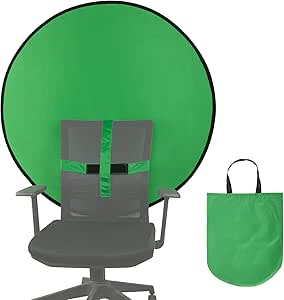 Cosmos 1 Pc Green Screen Backdrop 43 in / 110 cm Diameter Foldable Portable Photography Background Green Screen Chroma Key Backdrop for Photography Photo Video Studio, Live Streaming, Video Meeting