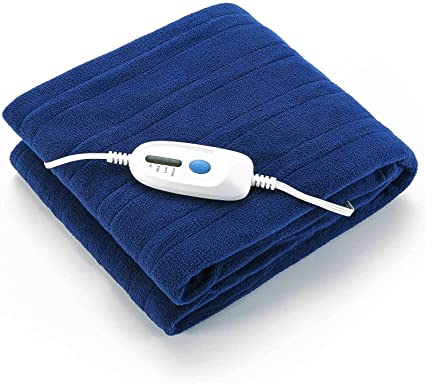 Electric Blanket Heated Throw 50" x 60" Lightweight Cozy Soft Fleece, 4 Temperature Settings Fast-Heating with 3 Hours Auto Off, ETL Certified, Full Body Warming, Machine Washable, Home Office Use