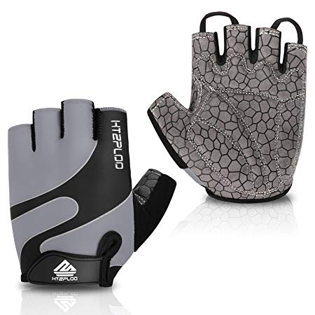 HTZPLOO Bike Gloves Bicycle Gloves Cycling Gloves Mountain Biking Gloves with Anti-Slip Shock-Absorbing Pad Breathable Half Finger Outdoor Sports Gloves for Men&Women