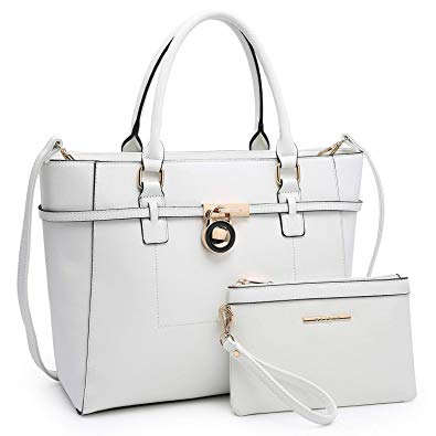 Handbags for Women Tote Bag Shoulder Bag Top Handle Satchel Hobo Purse 2pcs w/Padlock