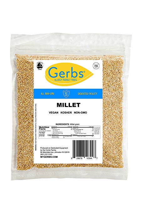 GERBS Millet Grain by 1 LB - Top 12 Food Allergen Friendly & NON GMO – Vegan & Kosher – Product of USA