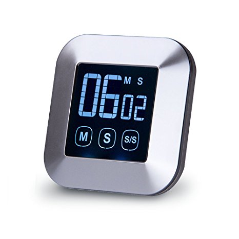 Digital Kitchen Timer Magnetic,Touchscreen Cooking Timer with Loud Alarm,Count Down and Up,Large LCD Screen