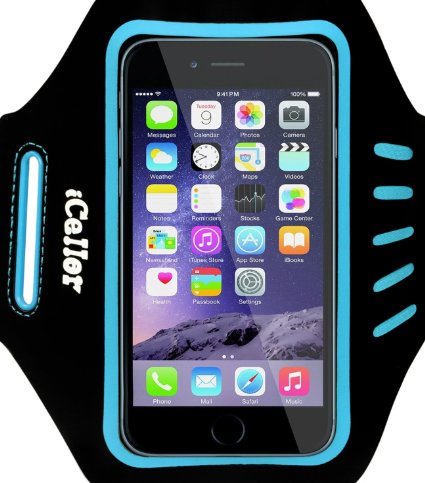 iPhone 6 6s Armband for Running & Gym Workout- iCellor Premium Sports Armband (4.7") - Built in Money & Key-Holder - Lightweight, Water Resistant & Reflective Exercise Sports Band- for Men and Women