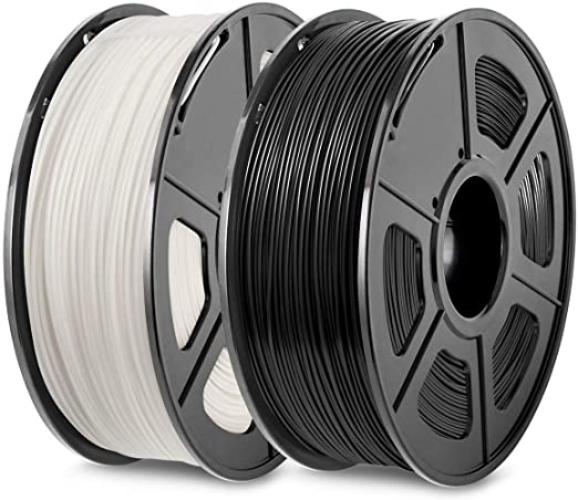 3D Printer PLA Filament 1.75, Black White PLA Filament 1.75mm, Fit FDM 3D Printer, 1KG2 Spool, Dimensional Accuracy  /- 0.02 mm, PLA Black White