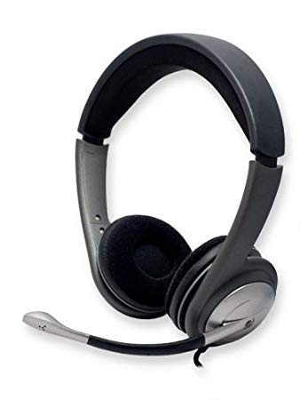 Connectland USB 2.0 Stereo On Ear Computer Headset with Built-In Boom Microphone