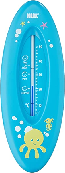 NUK 10256388 Bath Thermometer for Safe Bathing Natural Measuring Fluid with Rapeseed Oil Made in Germany 1 pc