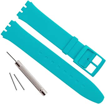 OliBoPo Ultra-Thin Replacement Waterproof Silicone Rubber Watch Strap Watch Band for Swatch Skin Series