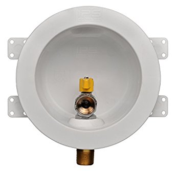Water-Tite 87862 Round Gas Outlet Box with 1/2" Female Gas Valve CSST, White