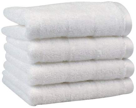 Luxury Washcloth 4-Pack, Made in the USA with 100% Cotton from Africa – Made Here by 1888 Mills, White