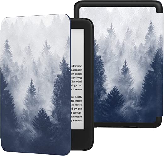 MoKo Case Fits 6" All-New Kindle (11th Generation-2022 Release), Lightweight Shell Cover with Auto Wake/Sleep for Kindle 2022 11th Gen e-Reader, Gray Forest