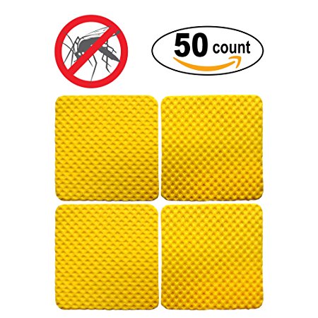 Mosquito Repellent Patch 50-COUNT- All Natural Non-Toxic DEET-free Citronella - Strongest Formula- 100% Pure Essential Oils - Ideal for Outdoors, Camping - Make the Most of your Summer by Exquizite